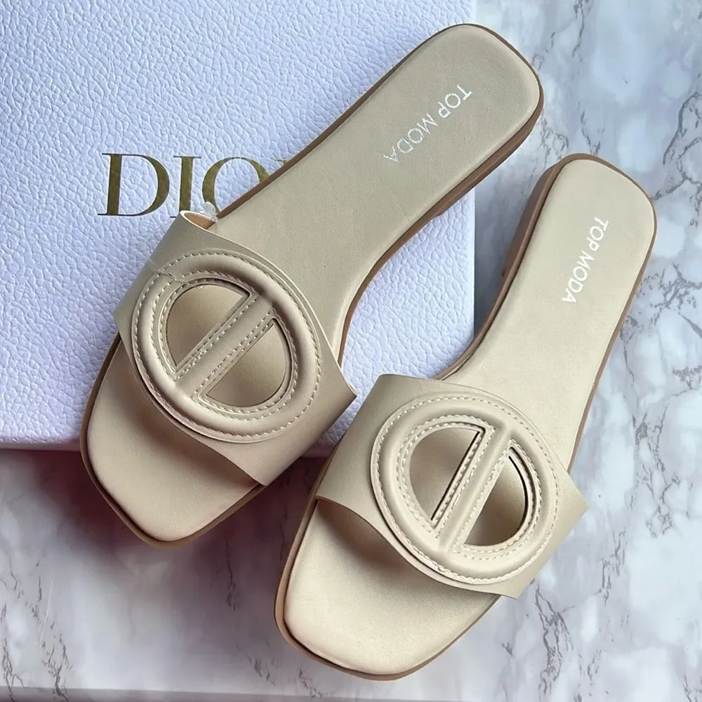 Top Moda Cut out design slide sandals